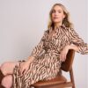 Stretch Cotton Safari Print Elise Shirt Dress