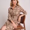 Stretch Cotton Safari Print Elise Shirt Dress