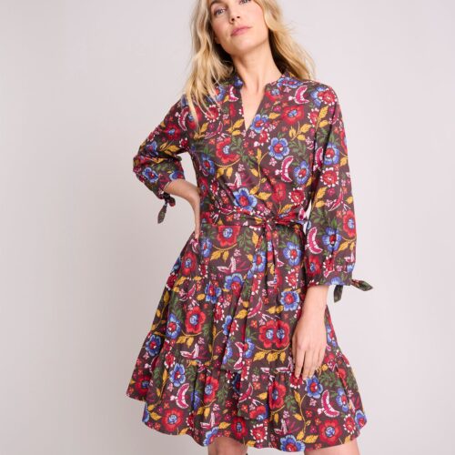Stretch Cotton Tapestry Print Alana Dress