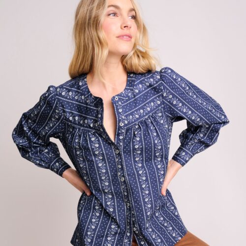 Stretch Cotton Bandana Print Cerie Shirt