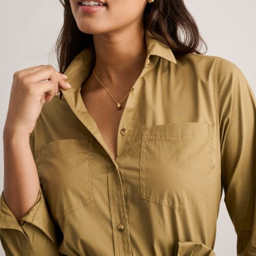 Cotton Stretch Midi Bailey Shirt Dress