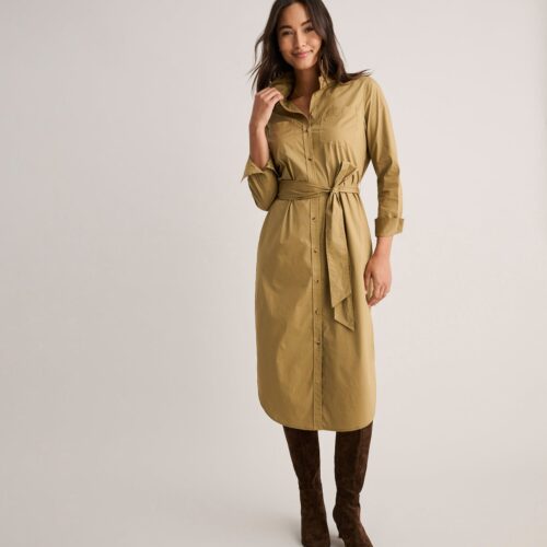 Cotton Stretch Midi Bailey Shirt Dress