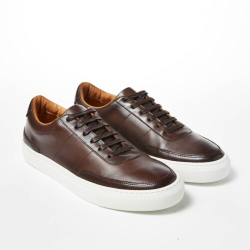 Leather Lace-Up Sneakers