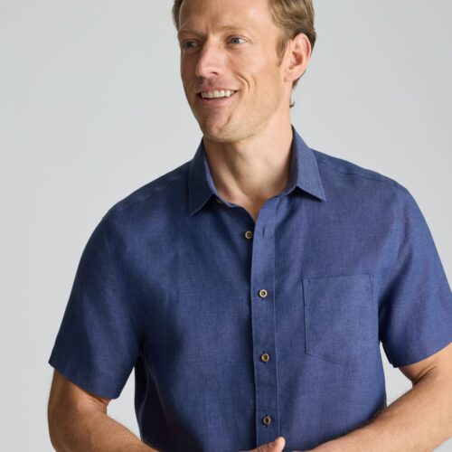 Wrinkle-Resistant Linen Short-Sleeve Cameron Shirt