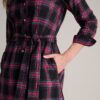 Stretch Cotton Stewart Plaid Cassie Shirt Dress