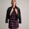Stretch Cotton Stewart Plaid Cassie Shirt Dress