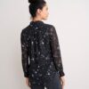 Star Print Tie-Neck Colette Shirt