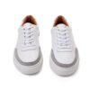 Contrast Leather Lace-Up Sneakers
