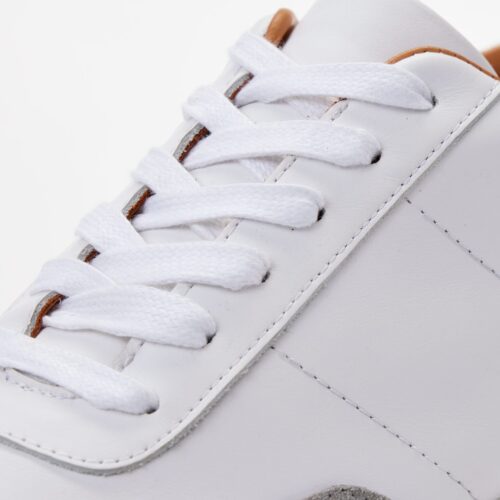 Contrast Leather Lace-Up Sneakers