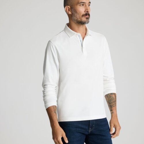 Wrinkle-Free Damaschino Long-Sleeve Polo