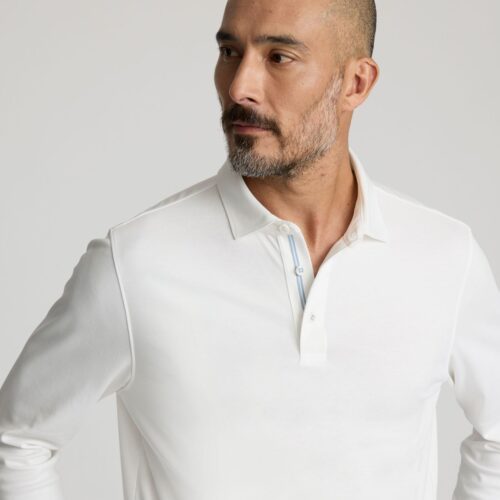 Wrinkle-Free Damaschino Long-Sleeve Polo