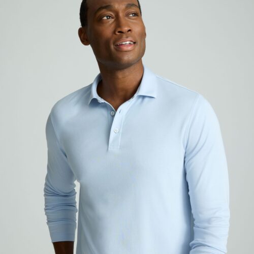 Wrinkle-Free Damaschino Long-Sleeve Polo