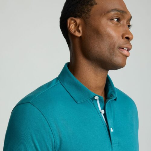 Wrinkle-Free Damaschino Long-Sleeve Polo - FINAL S