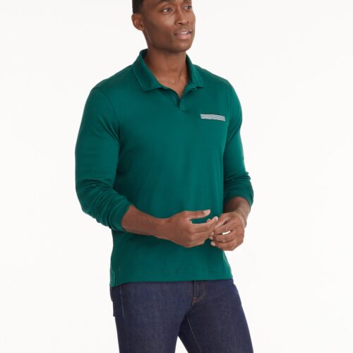 Wrinkle-Free Long-Sleeve Damaschino Polo - FINAL S