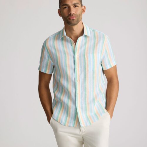 Wrinkle-Resistant Linen Short-Sleeve Darby Shirt -