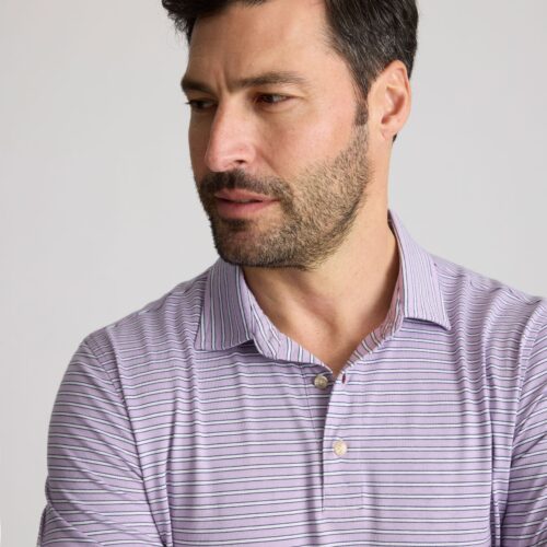 Striped Jersey Performance Polo