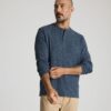 Stretch Cotton Herringbone Henley - FINAL SALE