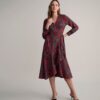 Satin Paisley Wrap Kayla Dress
