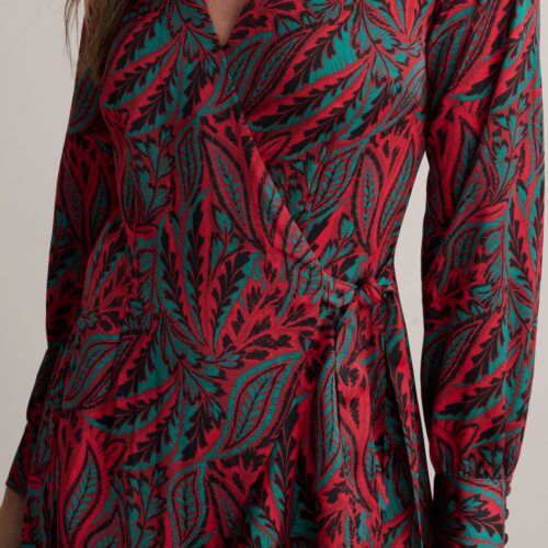 Satin Paisley Wrap Kayla Dress