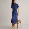 Stretch Cotton Eyelet Lillian Midi Shirt Dress