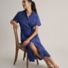 Stretch Cotton Eyelet Lillian Midi Shirt Dress