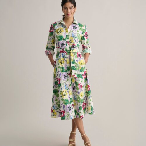 Stretch Cotton Floral Mariah Shirt Dress