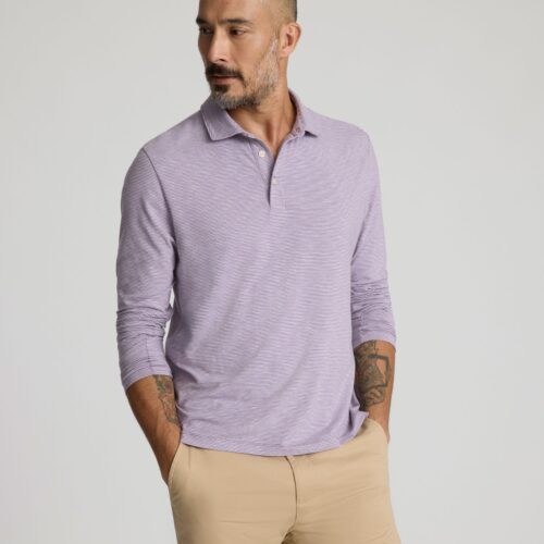 Jersey Slub Long-Sleeve Polo - FINAL SALE