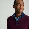 Textured Merino Wool Quarter-Zip Sweater
