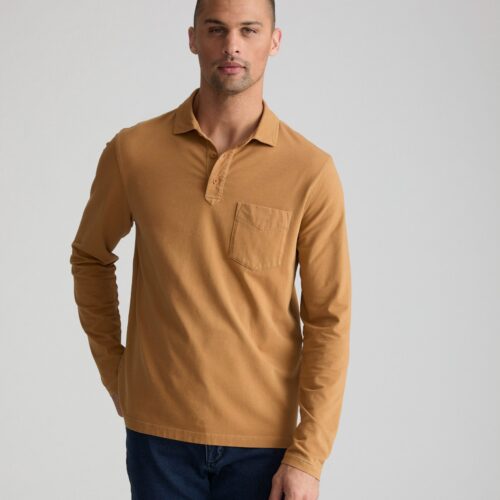 Garment-Dyed Long-Sleeve Polo - FINAL SALE
