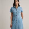 Denim Short-Sleeve Renee Shirtdress