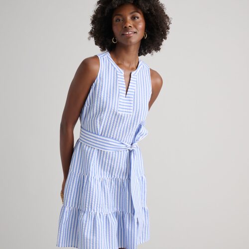 Seersucker Tiered Roxanna Dress