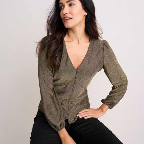 Matte Gold Jersey Scarlett Shirt