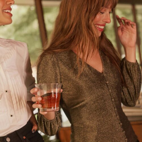 Matte Gold Jersey Scarlett Shirt