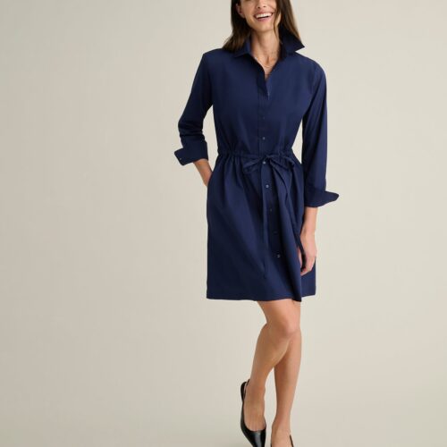 Stretch Poplin Taylor Shirtdress