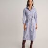 Stretch Cotton Striped Tess Shirt Dress