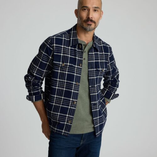 Plaid Herringbone Overshirt