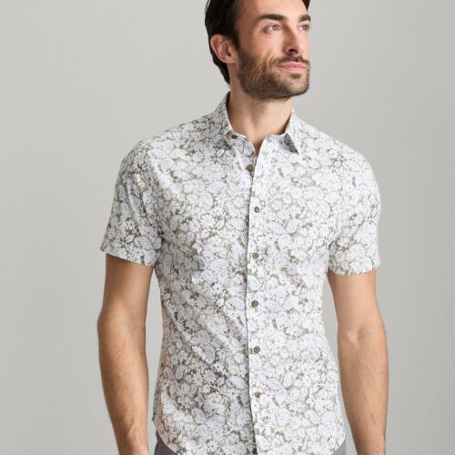 Stretch Cotton Short-Sleeve Wright Shirt - FINAL S